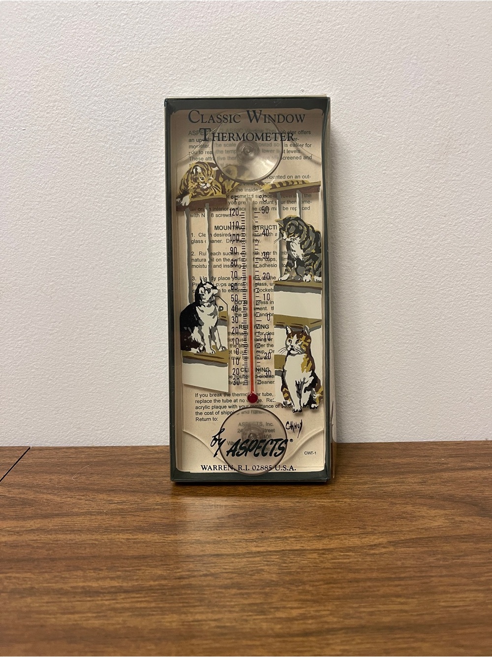 Vintage In Package Cat Classic Window Thermometer
